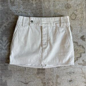 Helsa Ivory Denim Mini Skirt